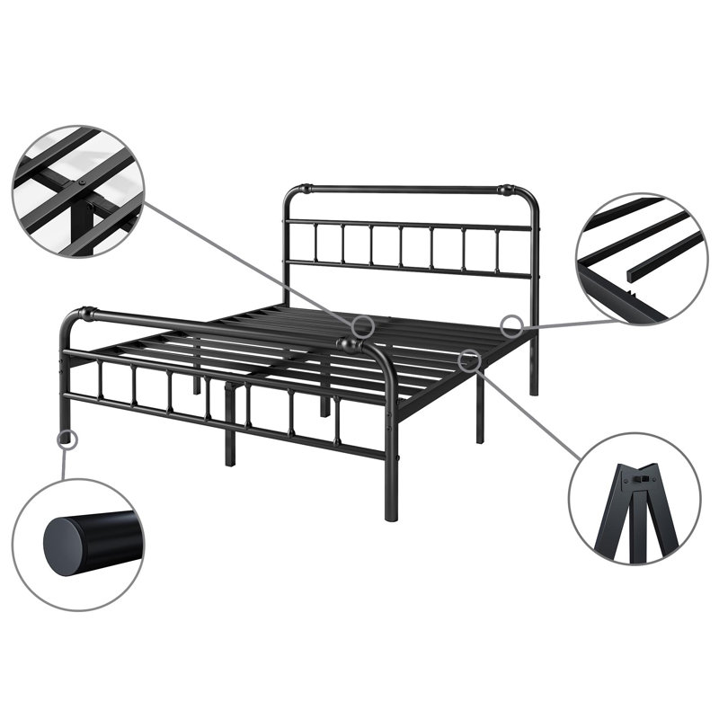 Williston Forge Ashwyn Heavy Duty Steel Bed Frame 14-inch Williston Forge Ashwyn Heavy Duty Steel Bed Frame 14-inch